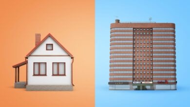 Comparatie vizuala intre un apartament si o casa