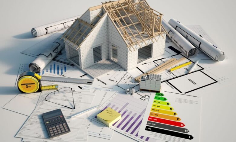 Plan casa cu tabel de eficienta energetica